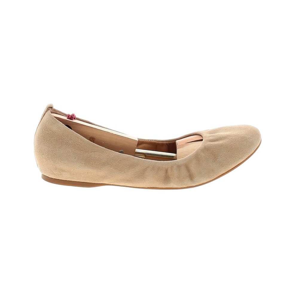 J Crew Factory Anya Suede Ballet Flats Tan